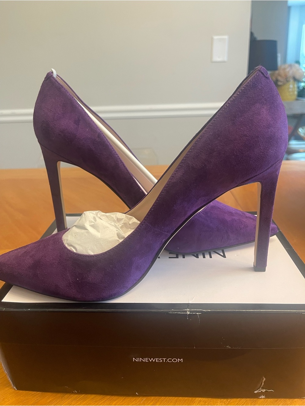 Nine West Deep Purple Suede Pointed Toe Stiletto Pumps